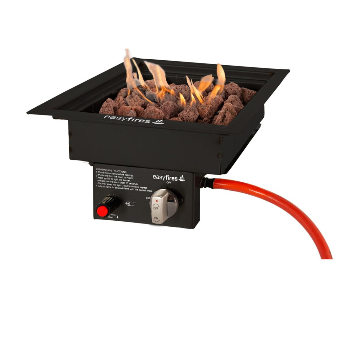 Easyfires Inbouwbrander 30 x 30 cm Zwart(Standaard/Propaangas)