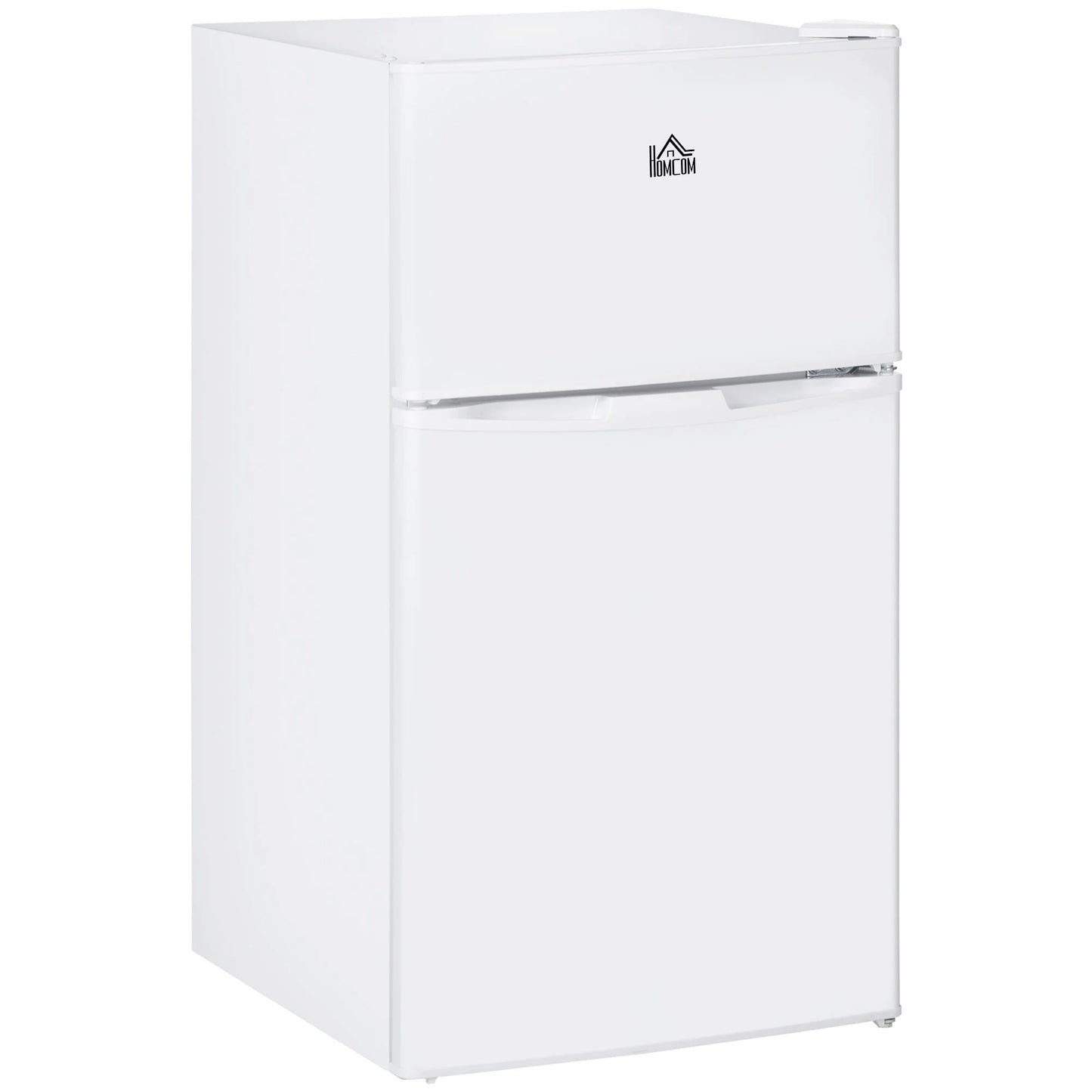 HOMCOM Double Door Mini Fridge with Freezer, 3.2 Cu.Ft Compact Refrigerator with Adjustable Shelf, Adjustable Thermostat(18 W x 19.75 D x 34 H/White)