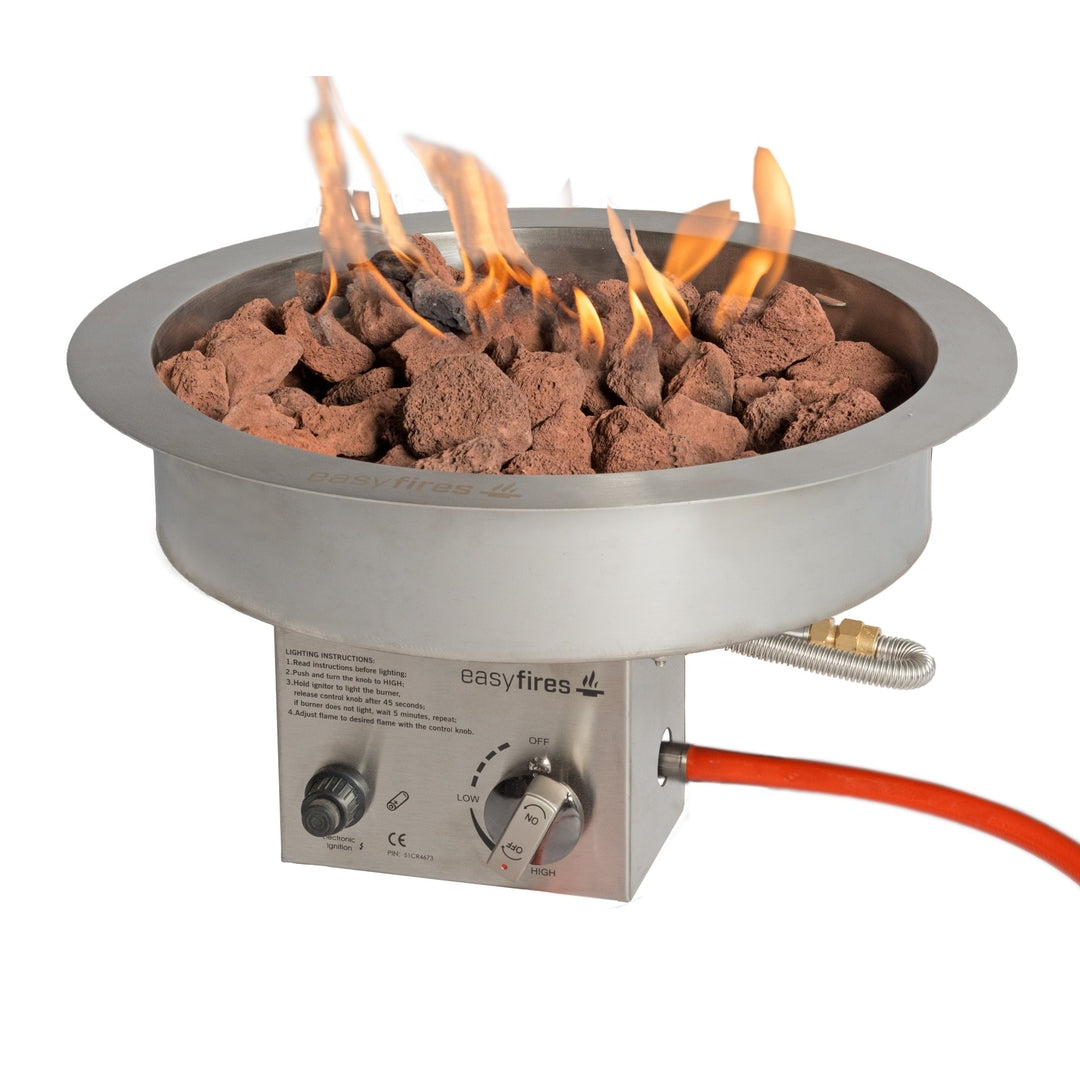 Easyfires Inbouwbrander Ø 40 cm Zilver(Standaard/Propaangas)