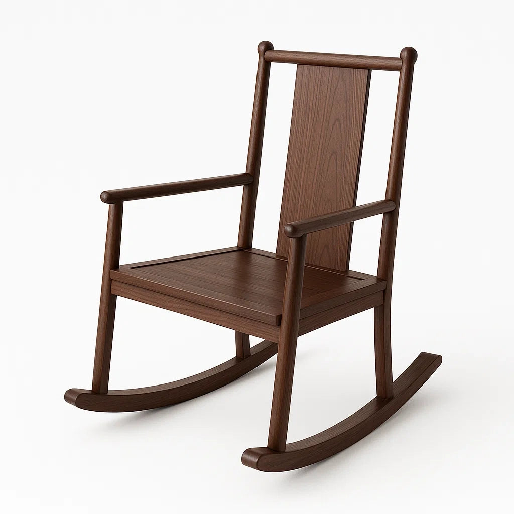 Rocking-chair en bois massif marron(Marron)