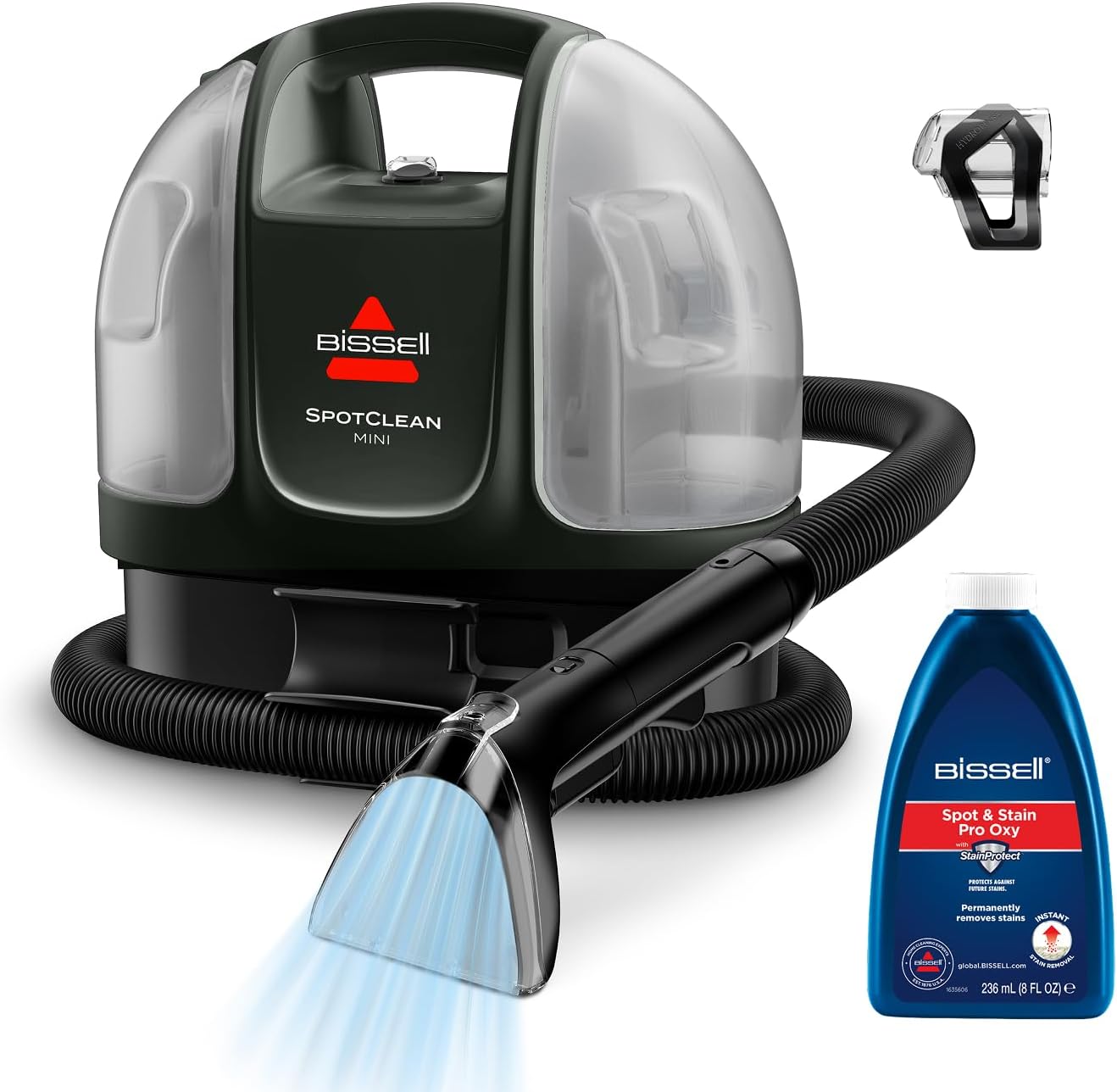BISSELL SpotClean Mini Shampouineuse Filaire, Nettoyeur Tapis Portable, Idéal pour les Nettoyages Rapides, Compact et Léger, Élimine les Taches en Voiture, Bateau, Canapé et Plus Encore, 41491(Noir/Gris)