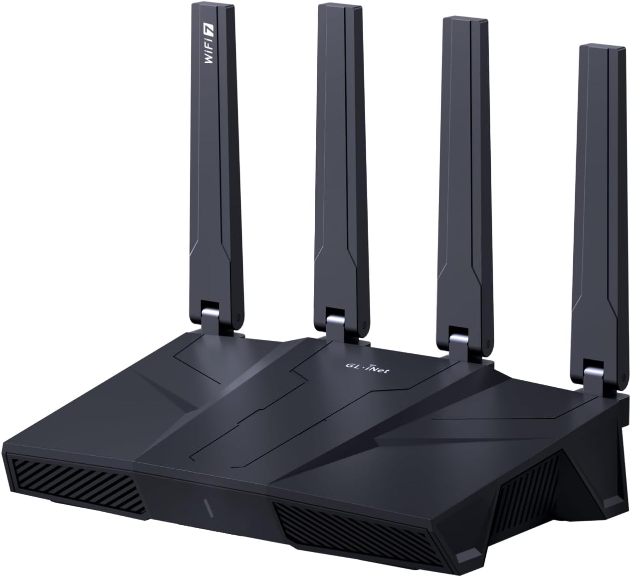GL.iNet GL-BE9300(Flint 3) Routeur WiFi 7 Tri-Band, Routeur Gaming Haute Vitesse, Couverture Extensible, 5 Ports Multi-Gig 2.5G, Mass Device Connectivity, MLO Technology, Rapid OpenVpn WireGuard(Noir)