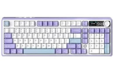 ajazz Mp AZZ-Clavier mécanique sans fil AK980(Violet/Blanc/Bleu)