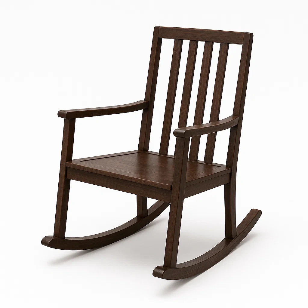 Rocking-chair en bois brun(Brun)