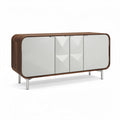 Buffet moderne en bois et verre laqué blanc dimensions 150 x 40 x 80cm