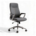 Chaise de bureau ergonomique en tissu gris avec accoudoirs et dimensions 50 x 60 x 110cm