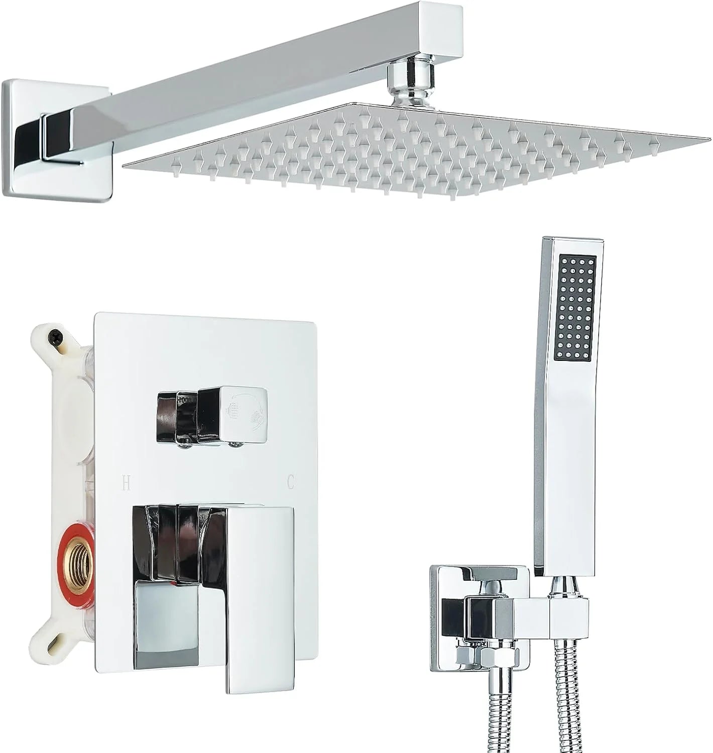 Système de douche pluie 8 pouces(Polished Chrome-8)