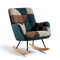 Fauteuil à bascule en tissu multicolore dimensions 70 x 80 x 90cm