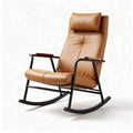 Chaise berçante en cuir synthétique marron dimensions 85 x 65 x 100cm