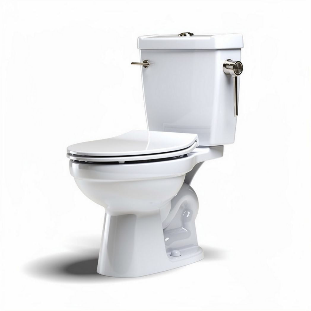 Toilette en céramique blanche avec chasse d'eau intégrée dimensions 70 x 40 x 75cm