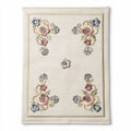 Tapis de sol en tissu brodé floral beige 60 x 40 x 2cm pour décoration intérieure