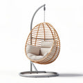 Fauteuil suspendu en osier et métal avec coussins 100 x 85 x 120cm