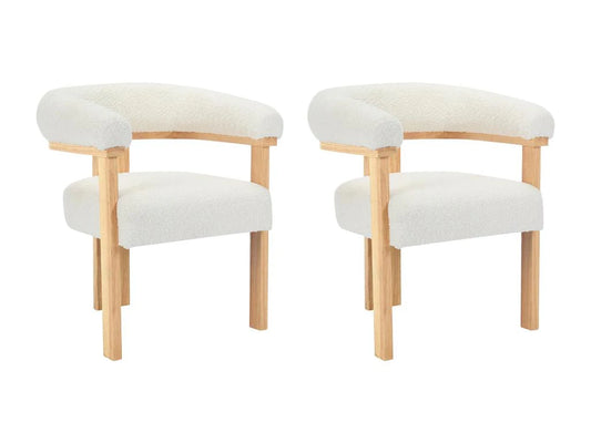 Lot Chaises Avec - Blanc/Naturel clair(Blanc/Naturel clair)