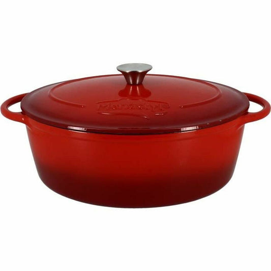 Menastyl Cocotte Ovale 9l En fonte émaillée(Rouge)