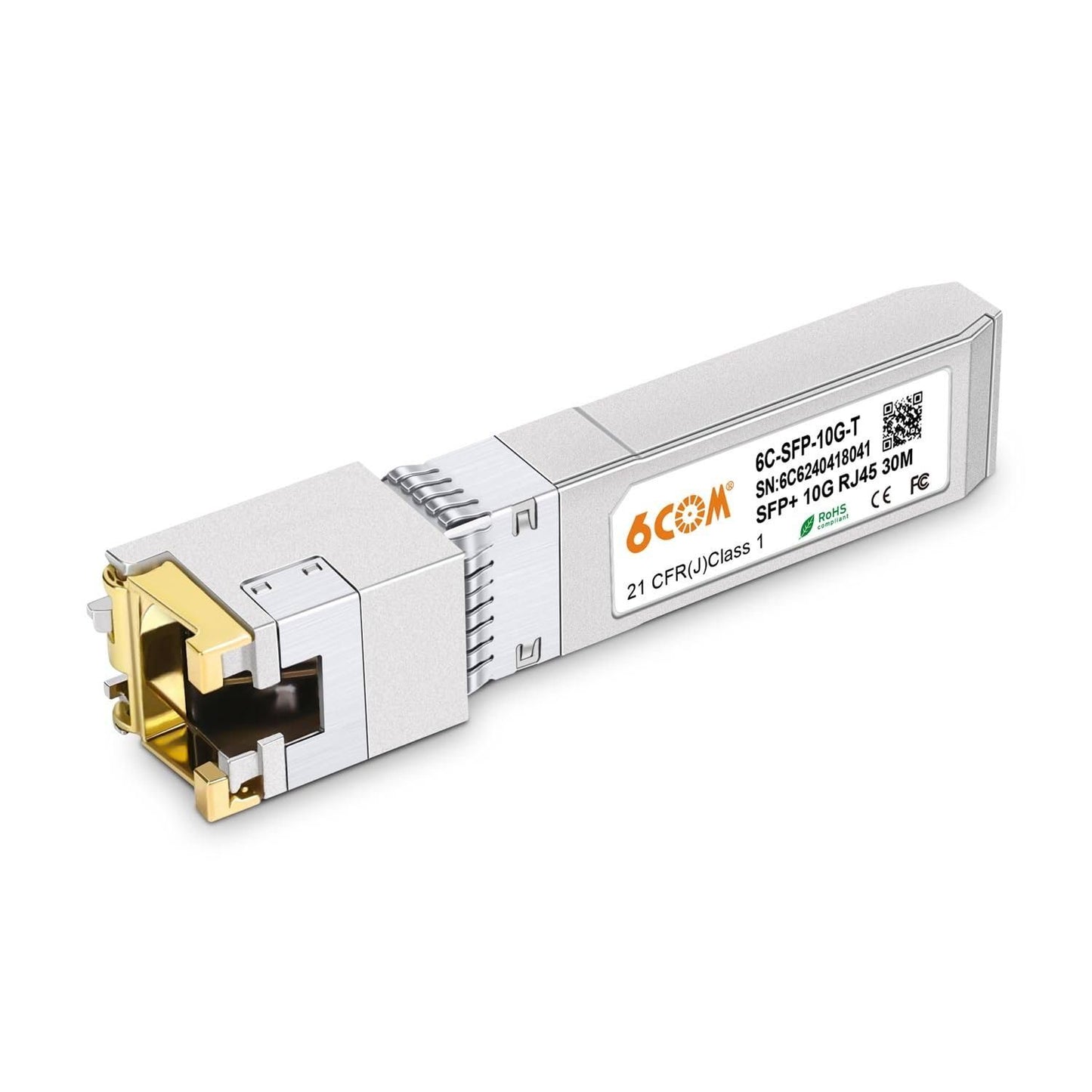 1,25/2,5/5/10GBase-T SFP+ 10gb RJ45 Module, Adaptateur sfp+ vers rj45 10gb, Cat.6a/7, jusqu'à 30 m, pour Cisco SFP-10G-T-S, Ubiquiti uacc-cm-rj45-mg,(Argent/Or)