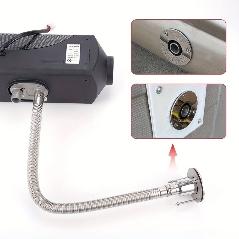 Chauffage Stationnement Webasto 12V - Kit Échappement Marin Acier Inoxydable 24 mm, Tube inox bateau 25mm, Chauffage webasto, Webasto chauffage,(Noir/Argent)