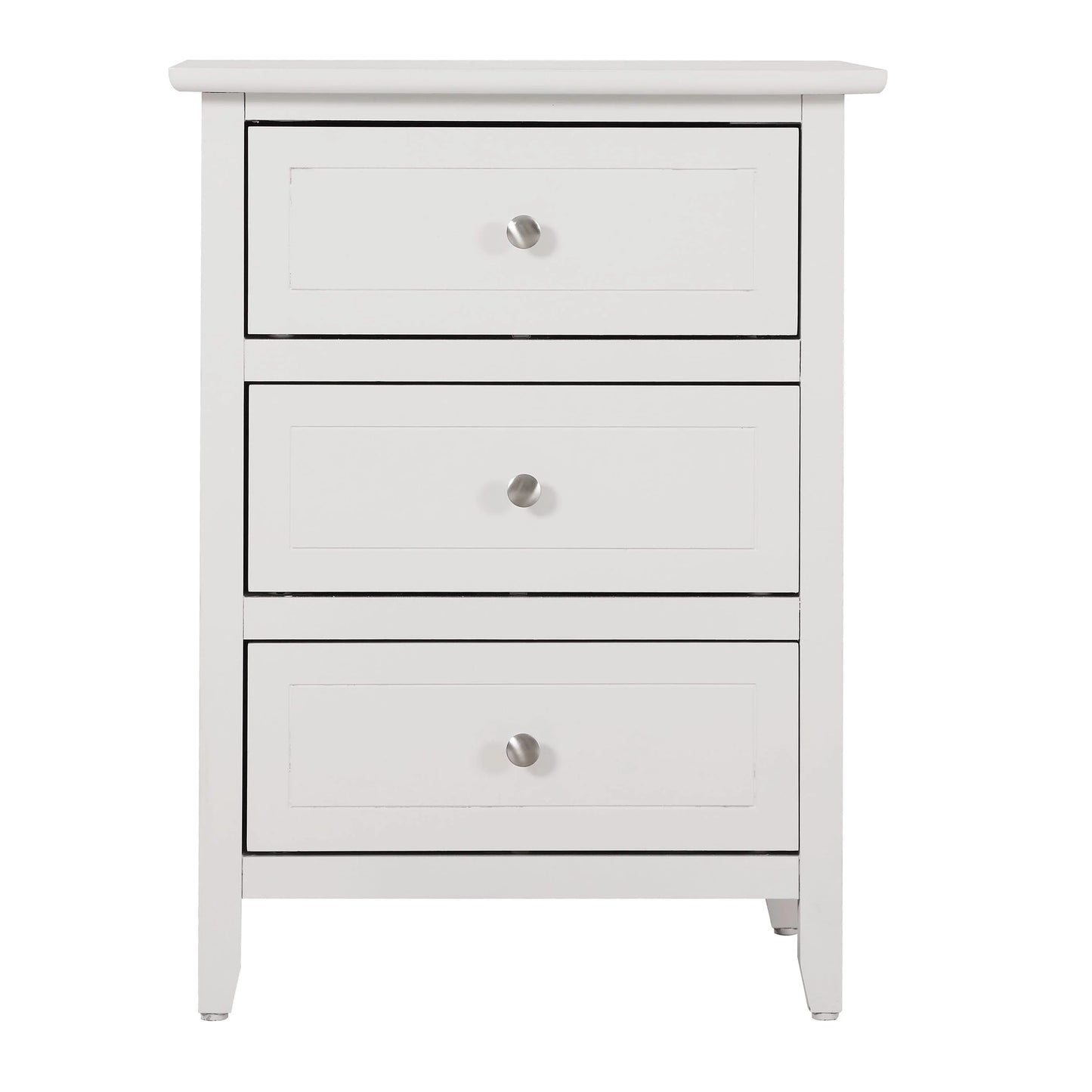 Daniel 3-drawer Transitional Wooden Nightstand(White)