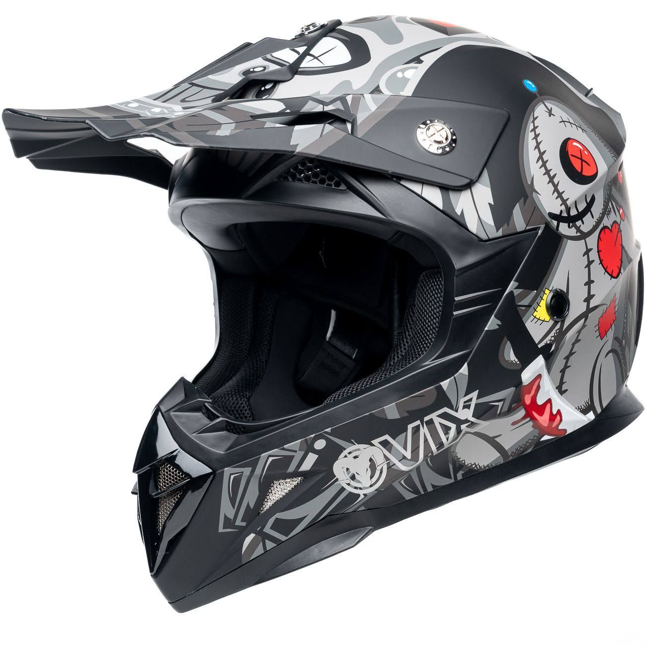 Ovix - Casco de motocross Dirty Voodoo 2025(Noir/Gris/Rouge)