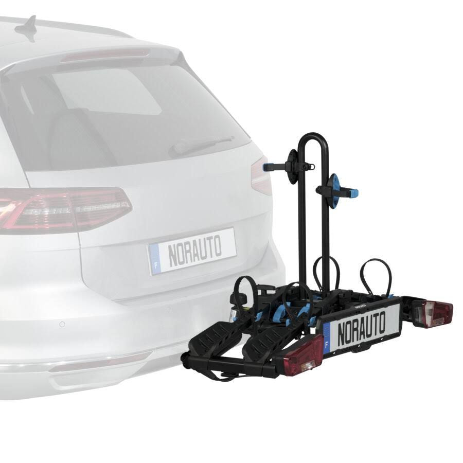 Porte-vélos Sur Attelage Norauto Deck 200-2 Pour 2 vélos(Noir/Bleu)