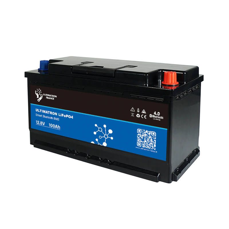 Ultimatron Batterie lithium Sous Siège 12.8V 100Ah LiFePO4 Smart bm(Noir/Bleu/Rouge)