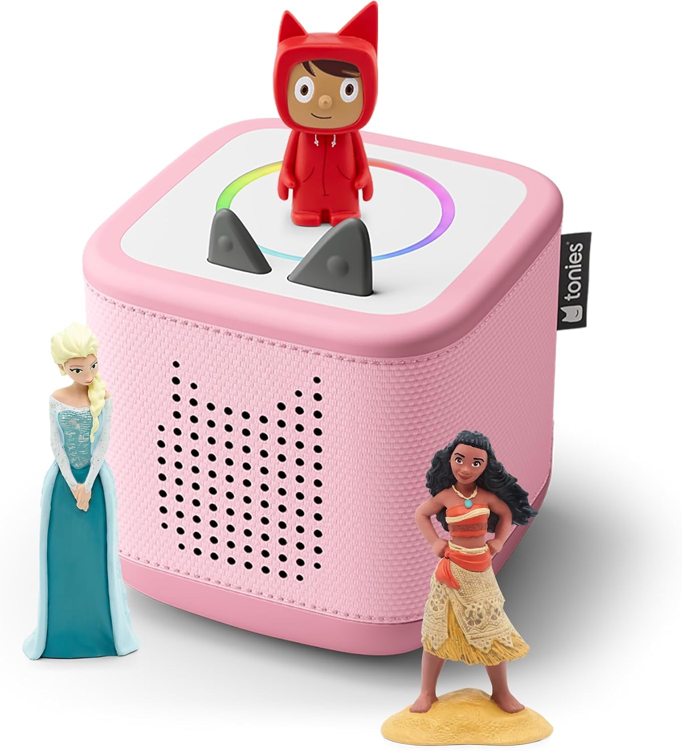 tonies Toniebox 2 Pack Boite à Histoire pour Enfant 1 à 9 Ans, Robuste  Facile à Utiliser, avec Vaiana, Elsa, Rose(Rose)