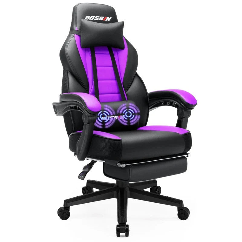 BOSSIN Racing Style Gaming Chair,300 lbs Big and Tall gamer chair High Back Computer Chair(Purple)